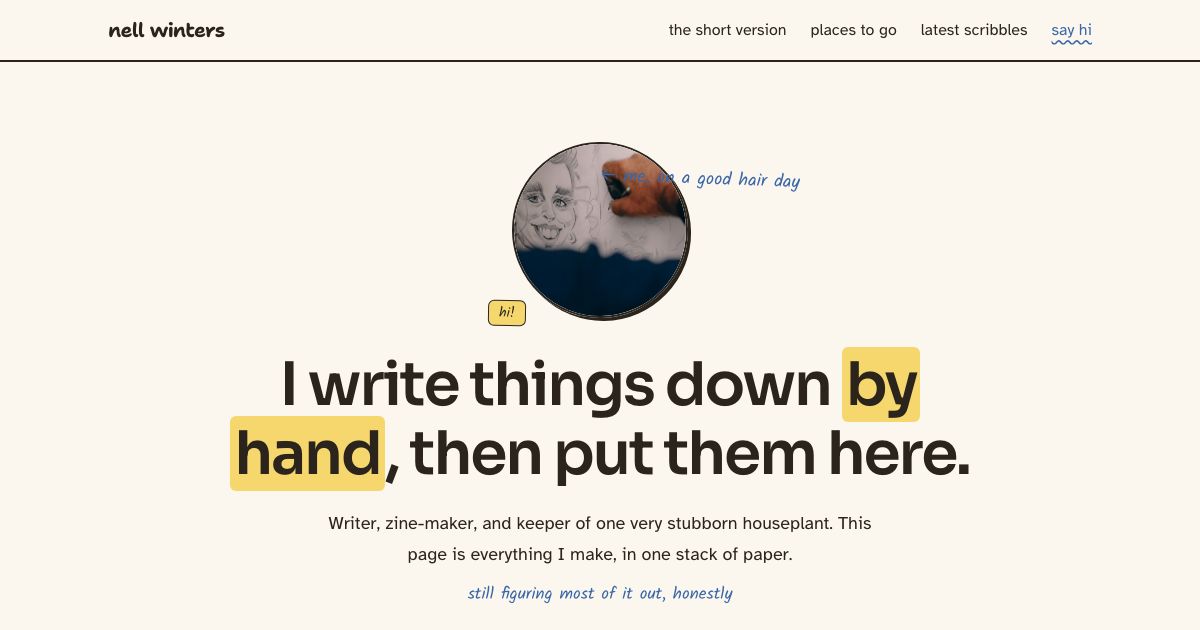 About Me Page Template — home page screenshot