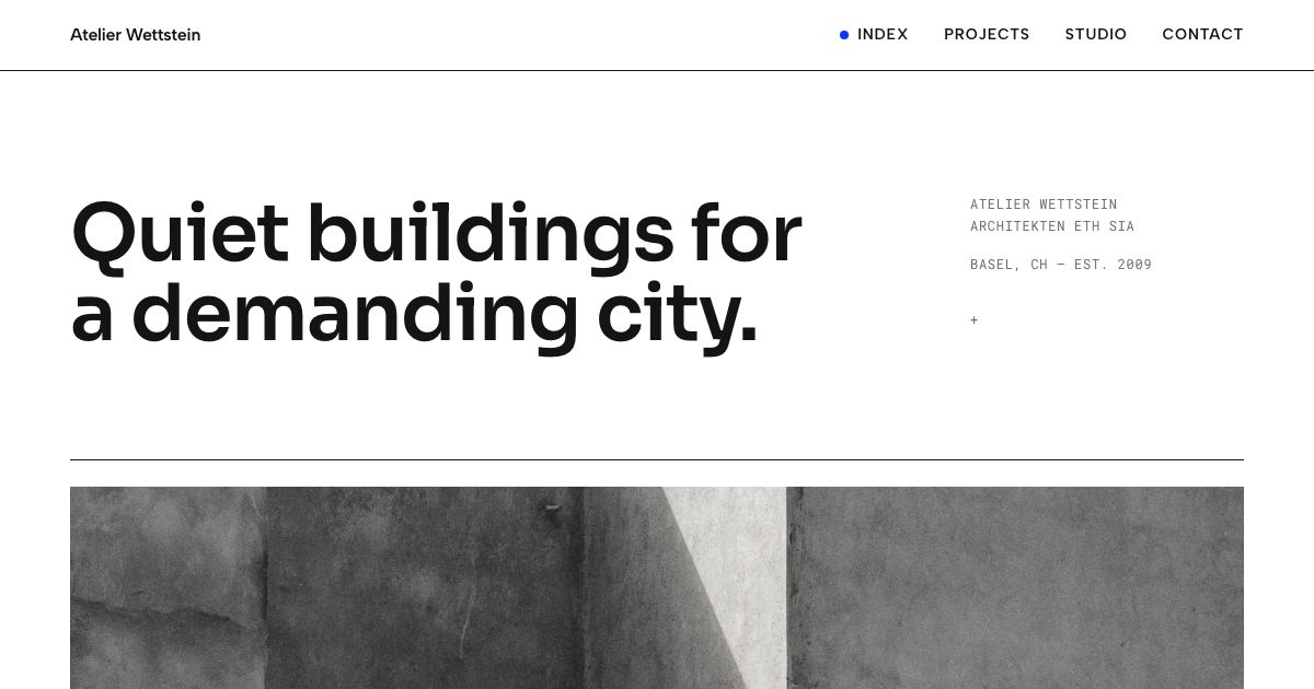 Architecture Portfolio Website — home page screenshot