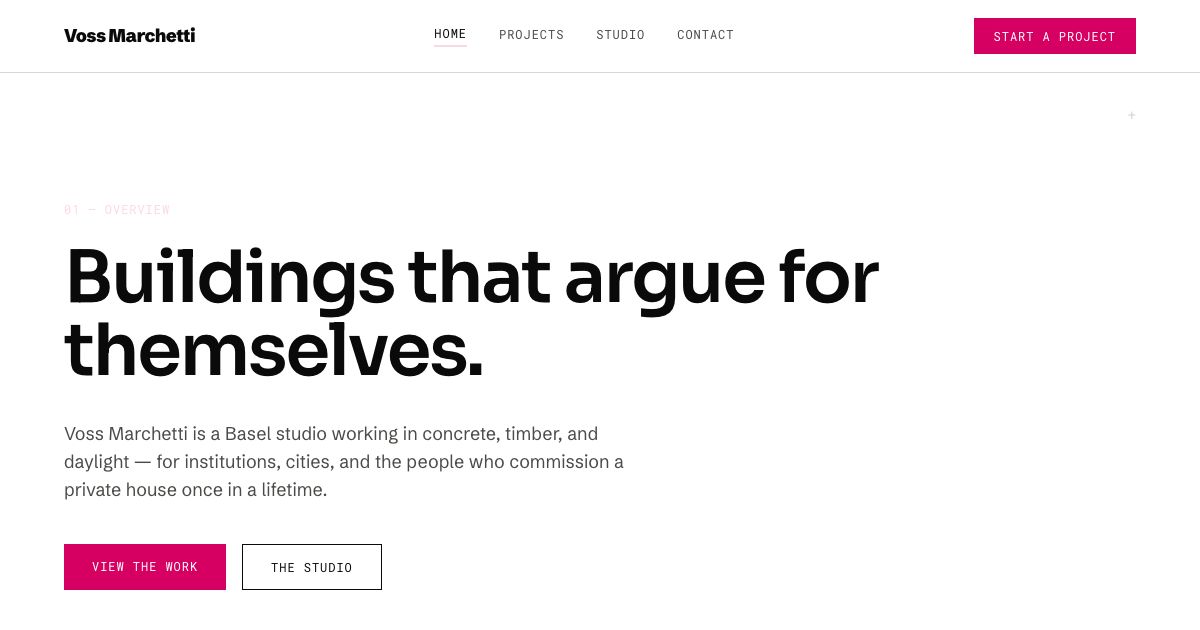 Architecture Website Template — home page screenshot