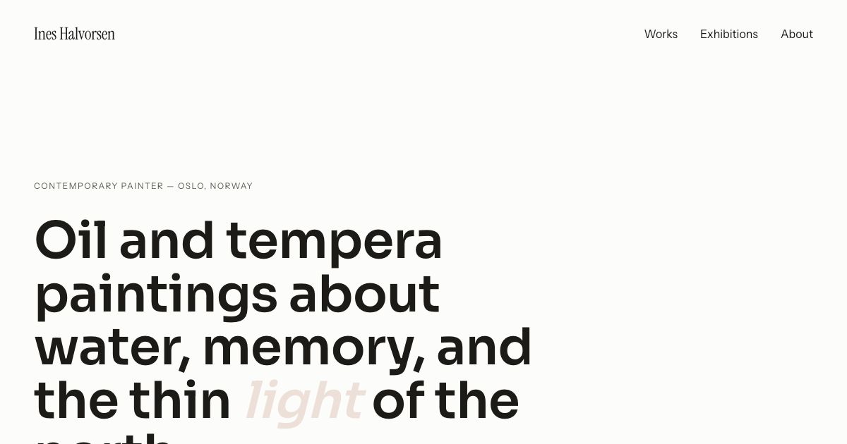 Artist Portfolio Website — home page screenshot