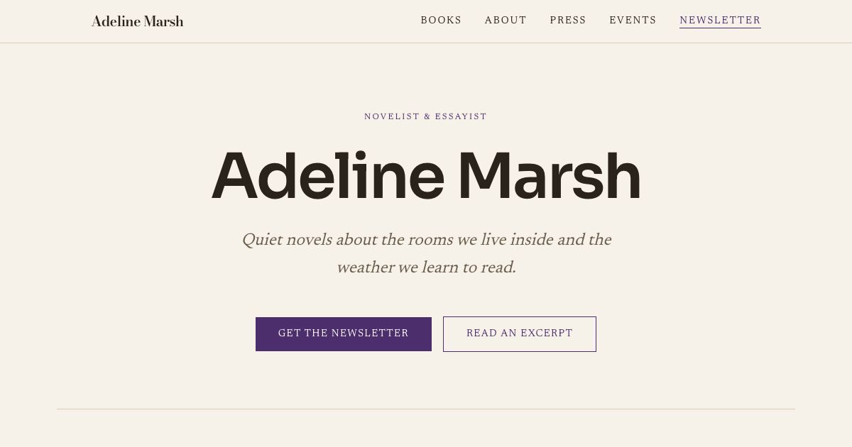 Author Website Template — home page screenshot