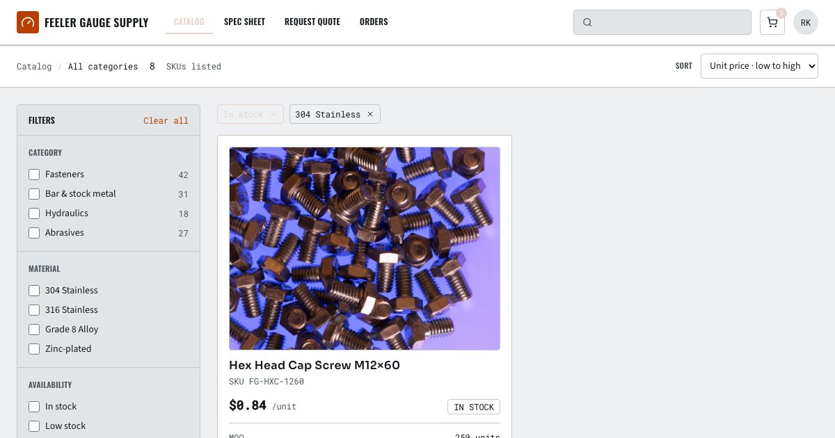 B2B Marketplace Template — home page screenshot