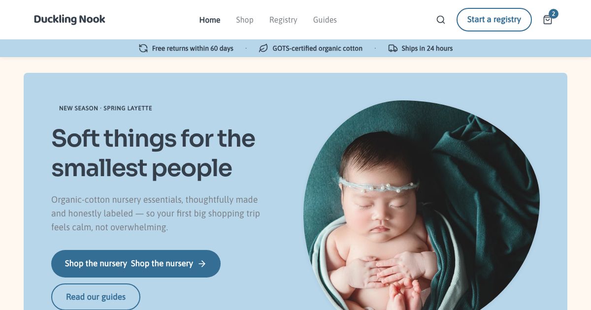 Baby Store Website Template — home page screenshot