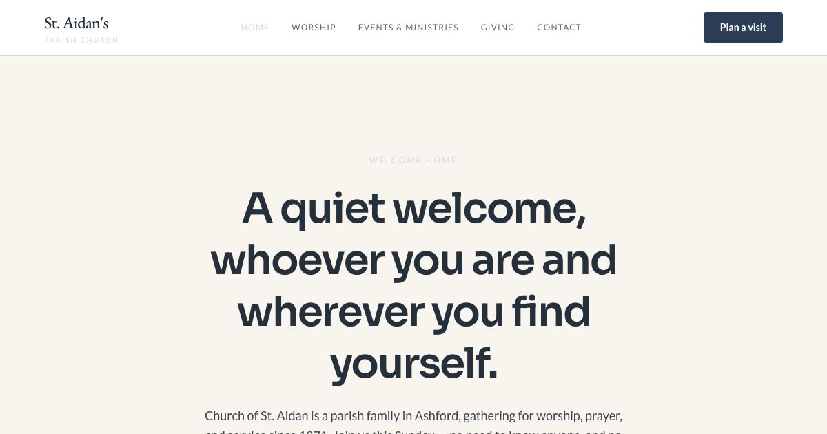 Church Website Template — home page screenshot