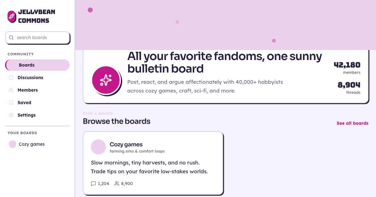 Community Forum UI Template — home page screenshot