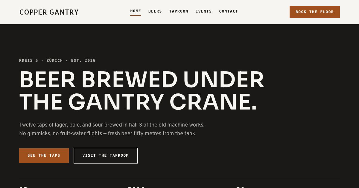 Brewery Website Template — home page screenshot
