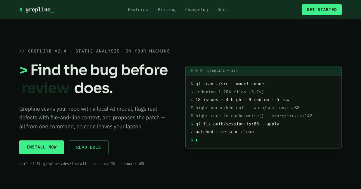 Phosphor Grid — home page screenshot