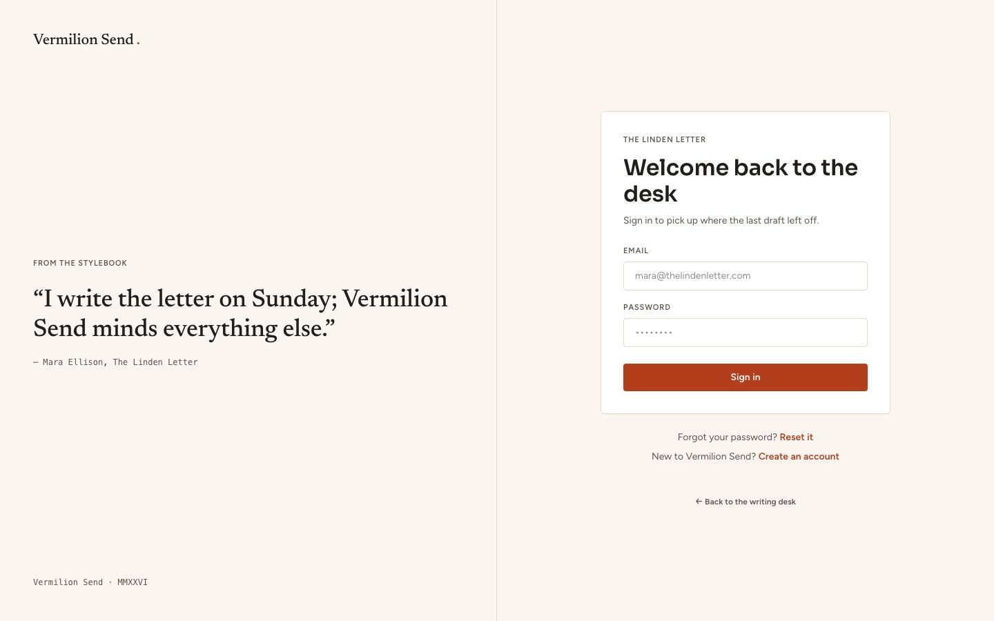 Email Campaign Builder Template — login page screenshot