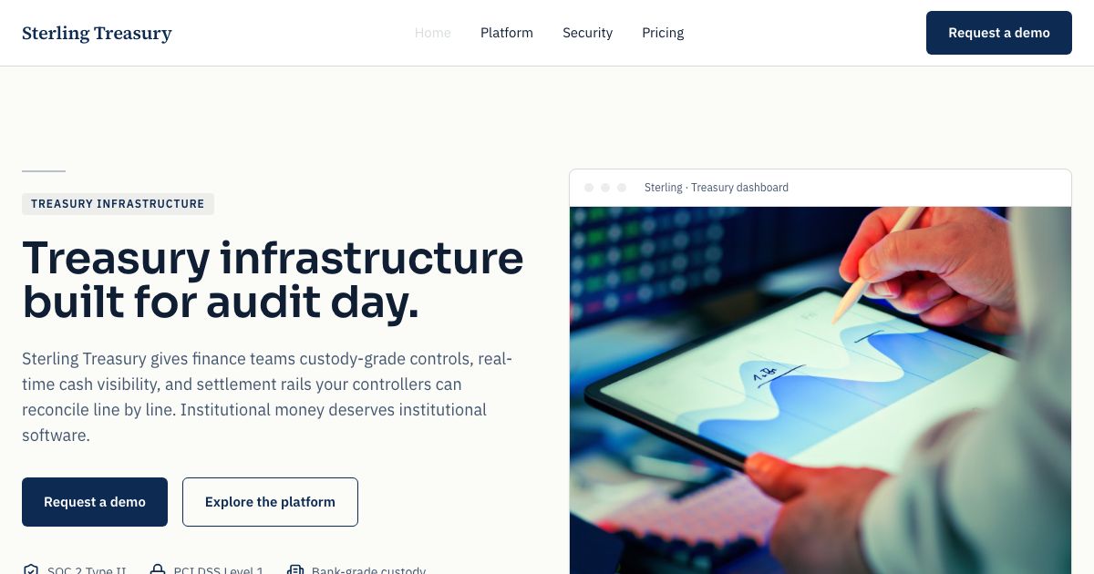 Fintech Website Template — home page screenshot