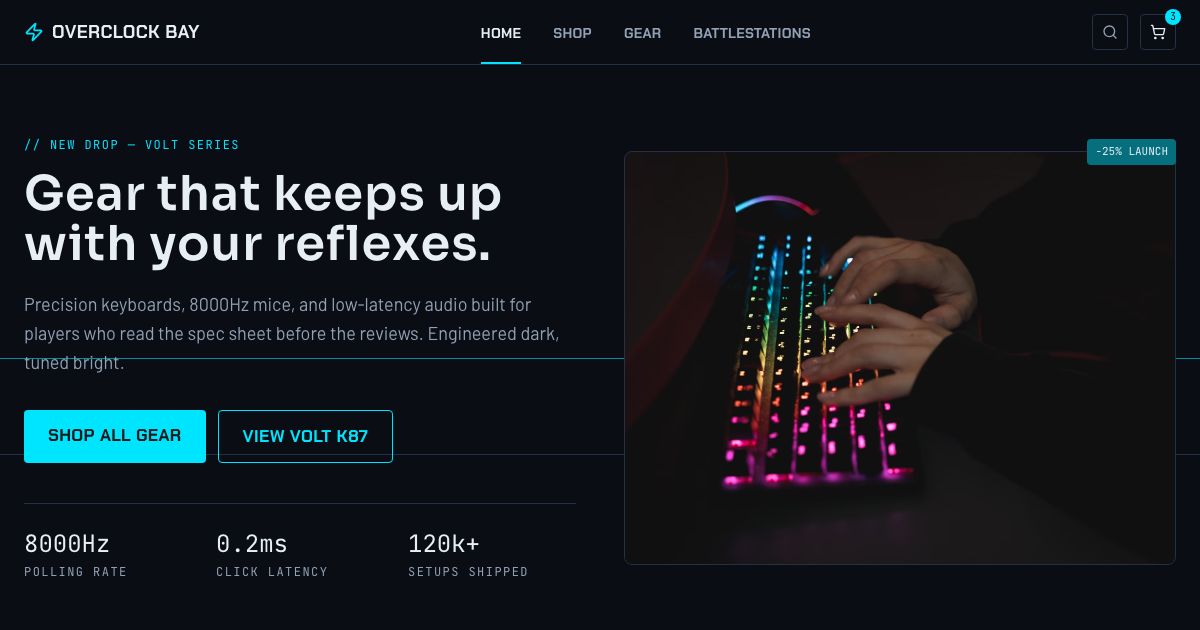 Gaming Store Website Template — home page screenshot