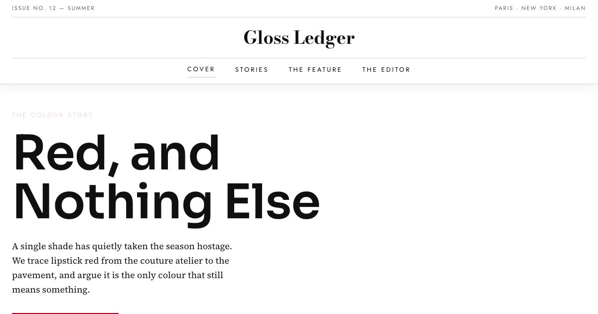 Fashion Blog Template — home page screenshot