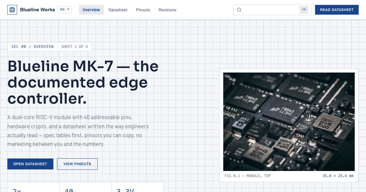 Technical Documentation Template — home page screenshot