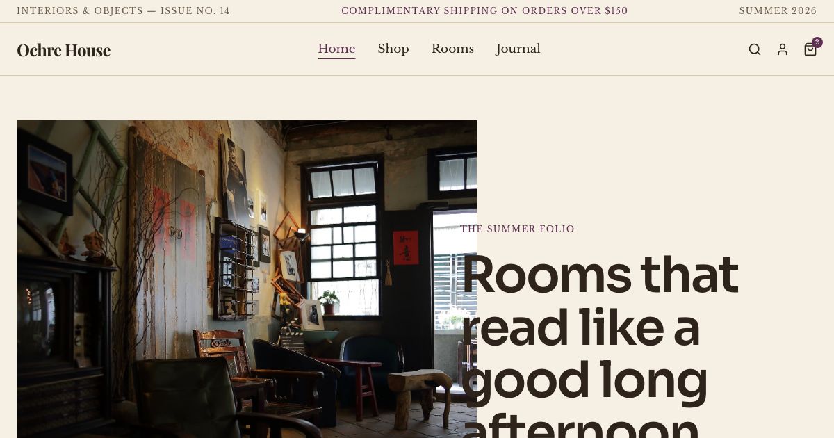 Home Decor Website Template — home page screenshot