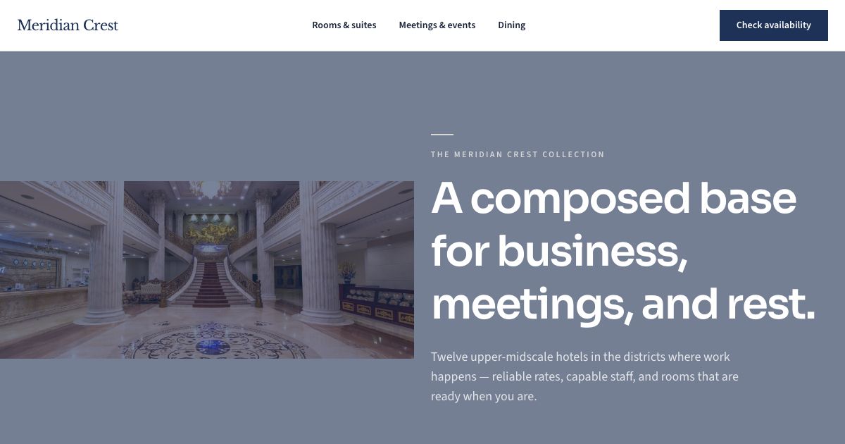 Hotel Website Template — home page screenshot