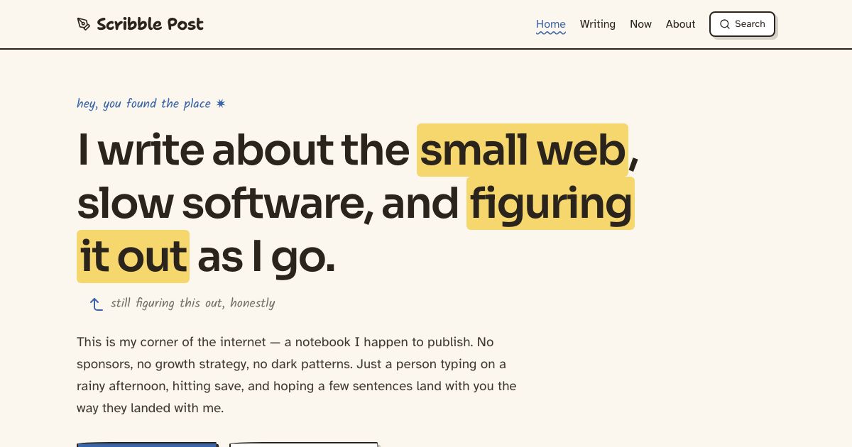 Personal Blog Template — home page screenshot