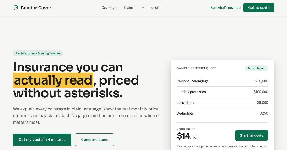 Insurance Website Template — home page screenshot