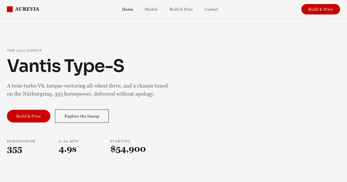 Luxury Automotive — home page screenshot