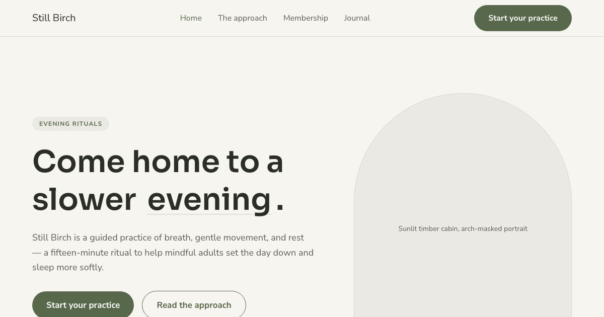 Still Birch — home page screenshot